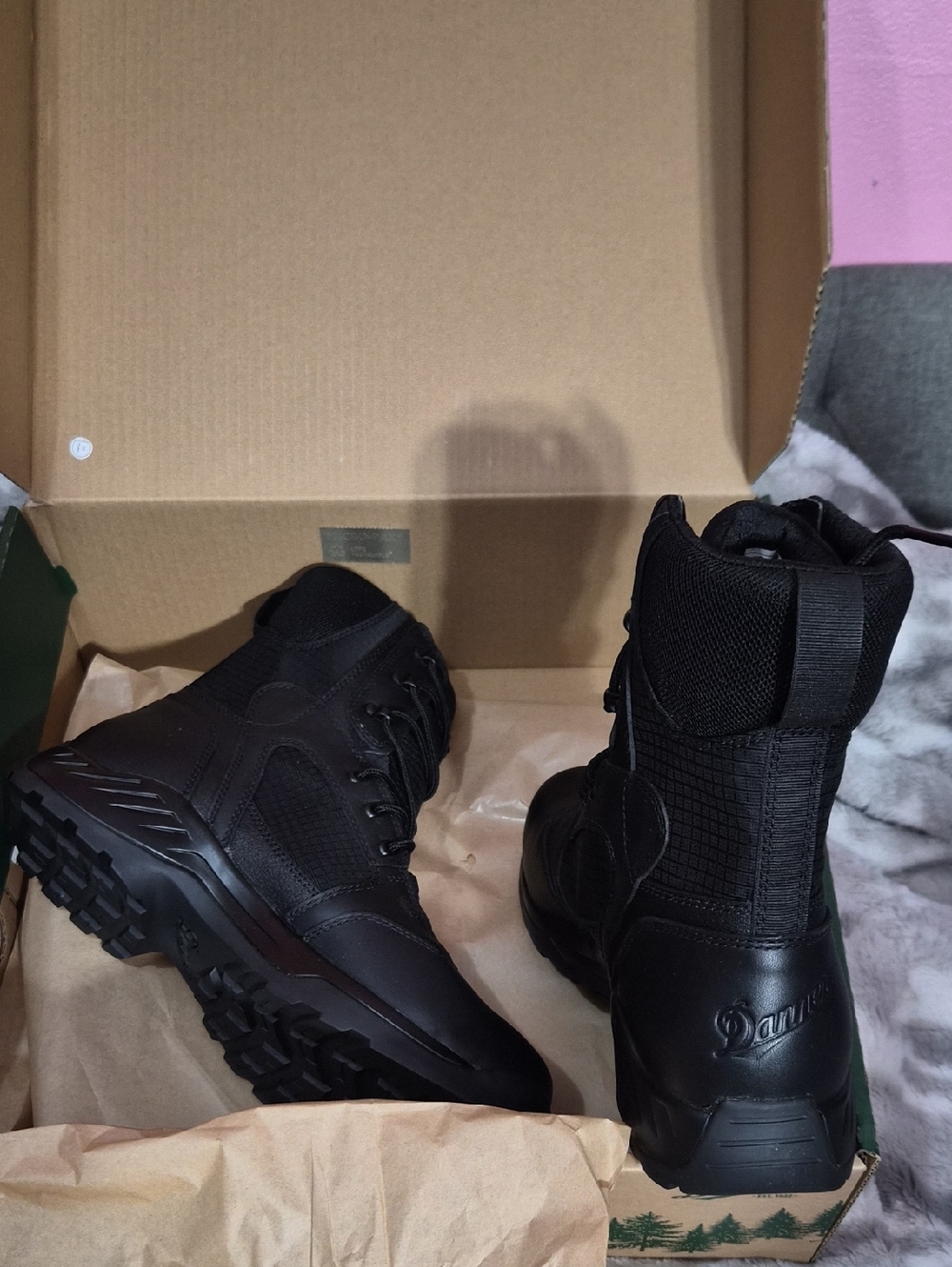 Danner Men's Kinetic 8" All-Black Tactical Work Boots Sz 12
